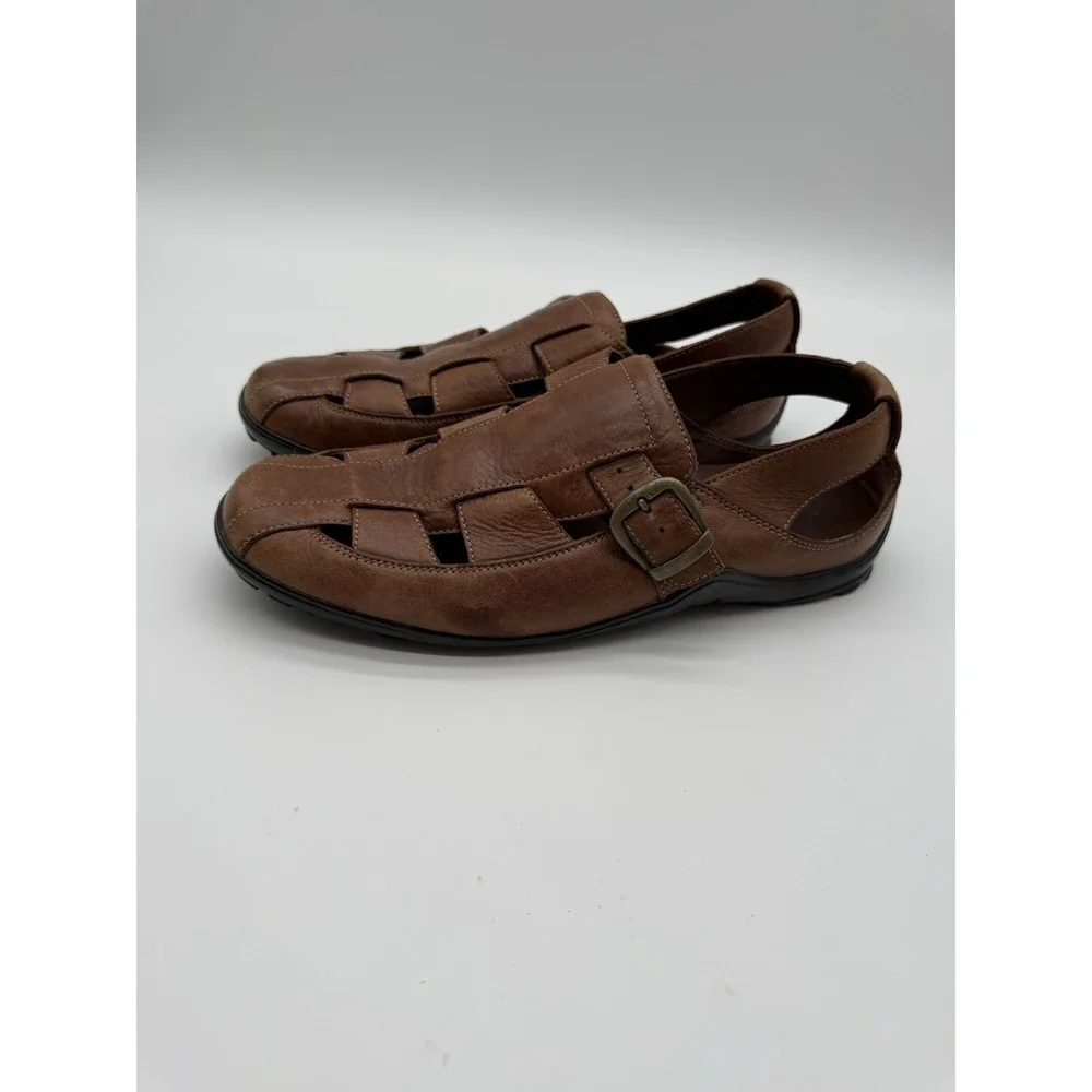 Cole Haan Men's Size 8 Brown Leather Fisherman's Sandals with Buckle Size 8.5 M
